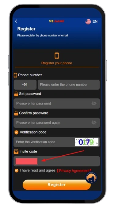 Enter the invite code